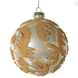 White and Gold Beaded Bauble.