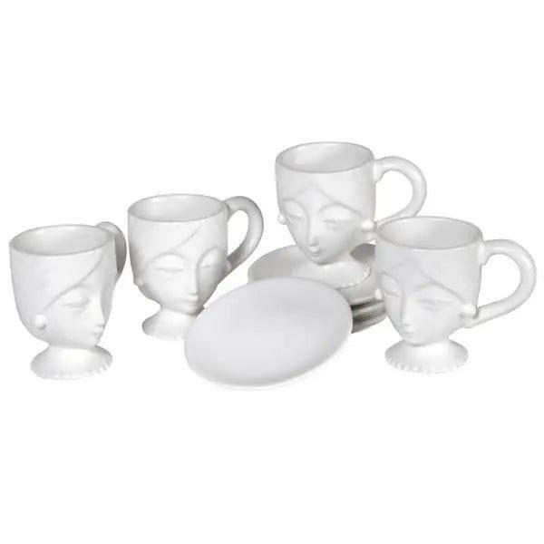 White Face Cup and Saucer.