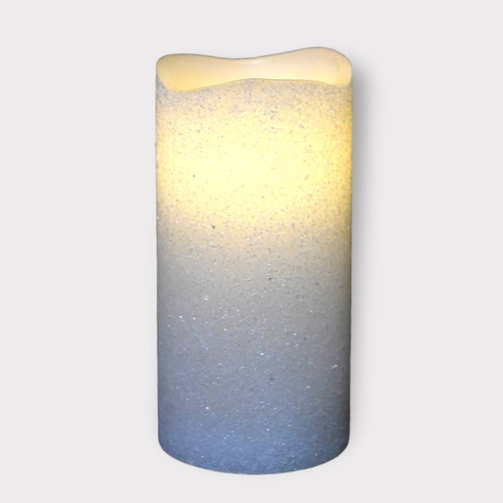 White Glitter LED Battery Operated Candle - Persora