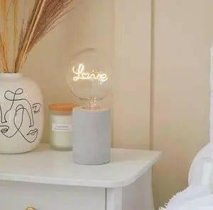 White LOVE LED Light Bulb.