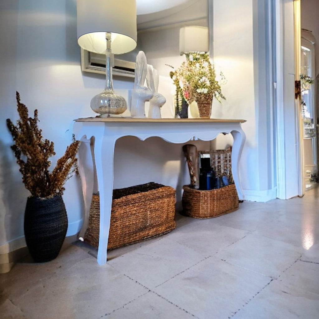 White Pine Wood Shabby Chic Console Table | The Lunatiques - Persora